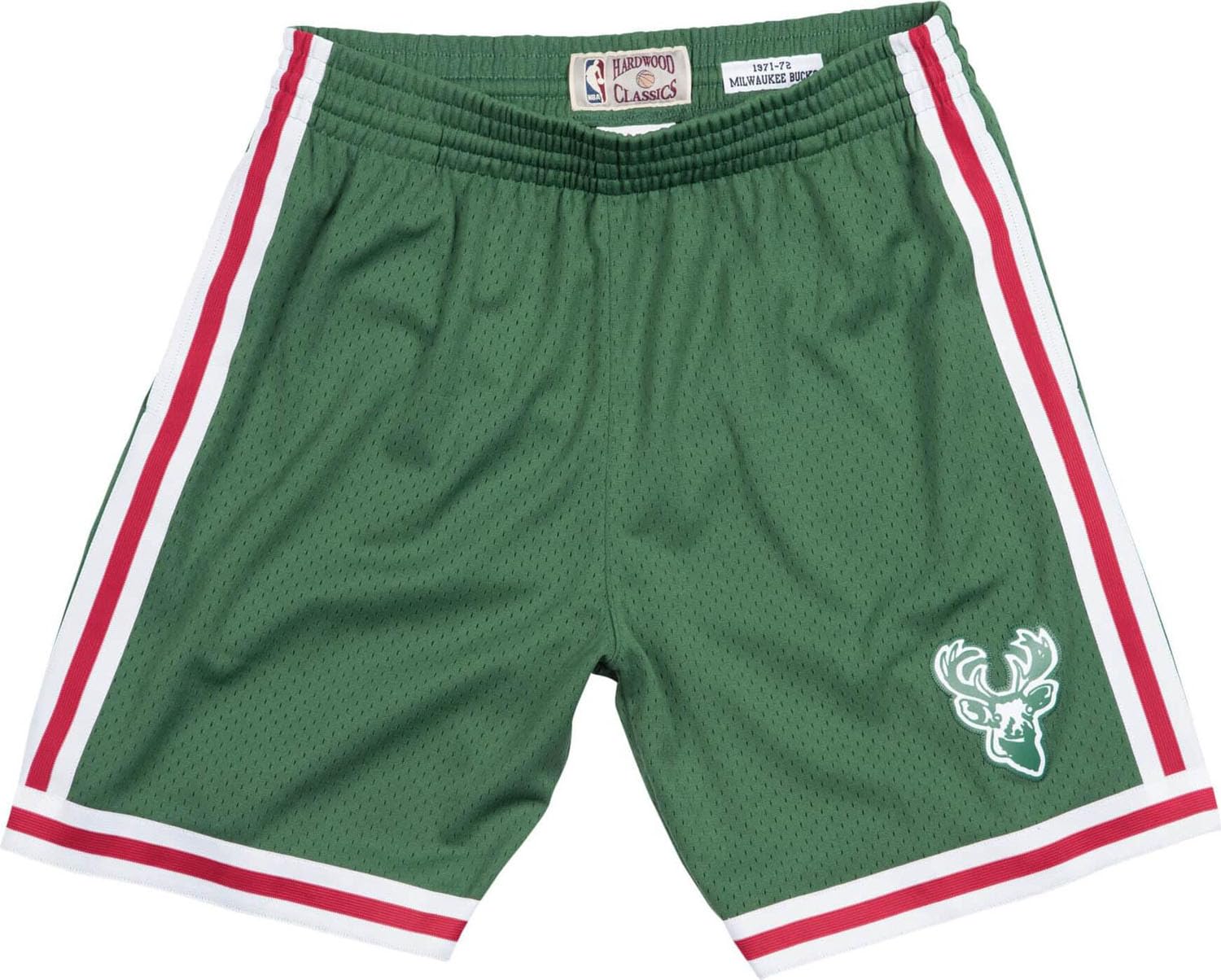 Milwaukee Bucks 1971-72 Vintage NBA Basketball Shorts for Men - Green Swingman Jersey Shorts - Perfect for Game Day, Sports Fans & Retro Fashion