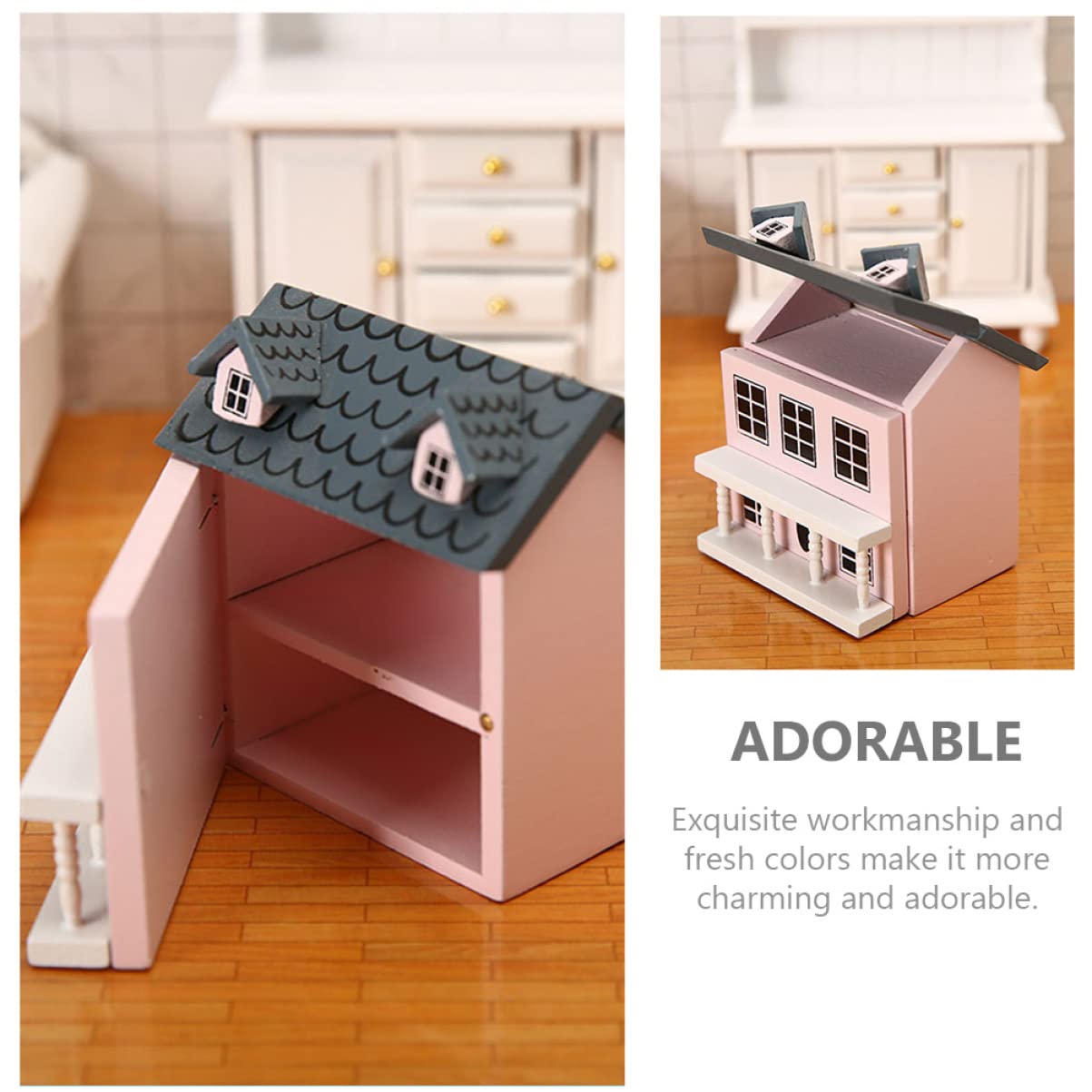 Miniature Wooden Dollhouse Kit - DIY Christmas Village House Model for Kids & Collectors | Perfect for Holiday Decor, Gift Giving & Creative Play