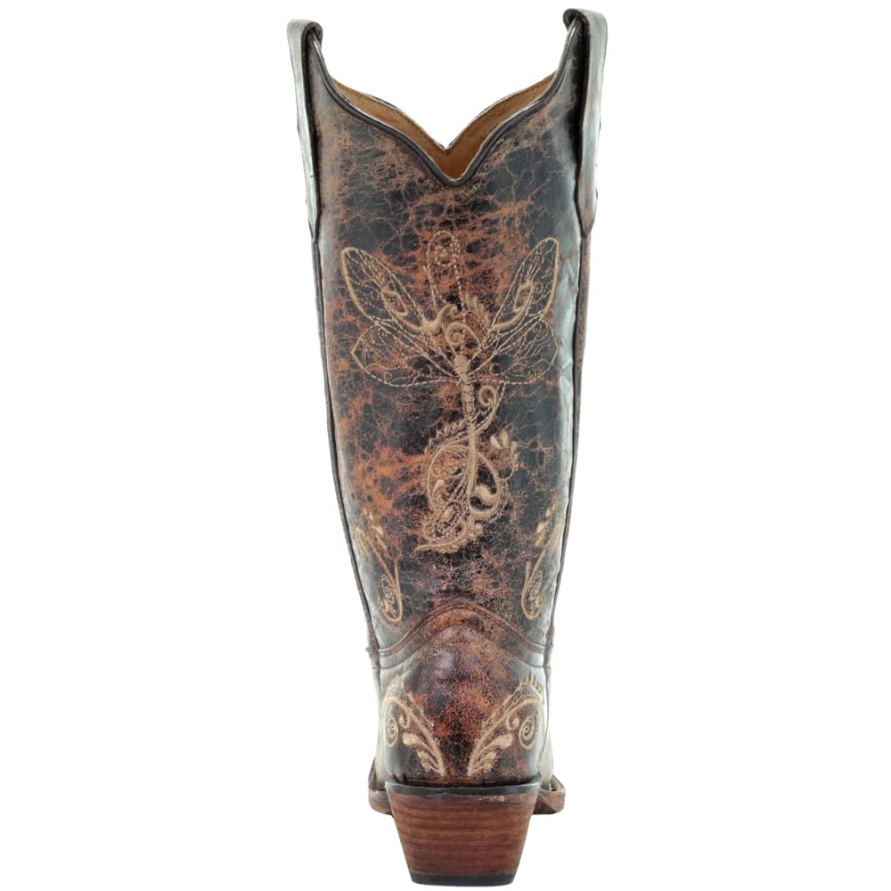 Women's Embroidered Corral Boots - Snip Toe Knee High Casual Boots with 2-3