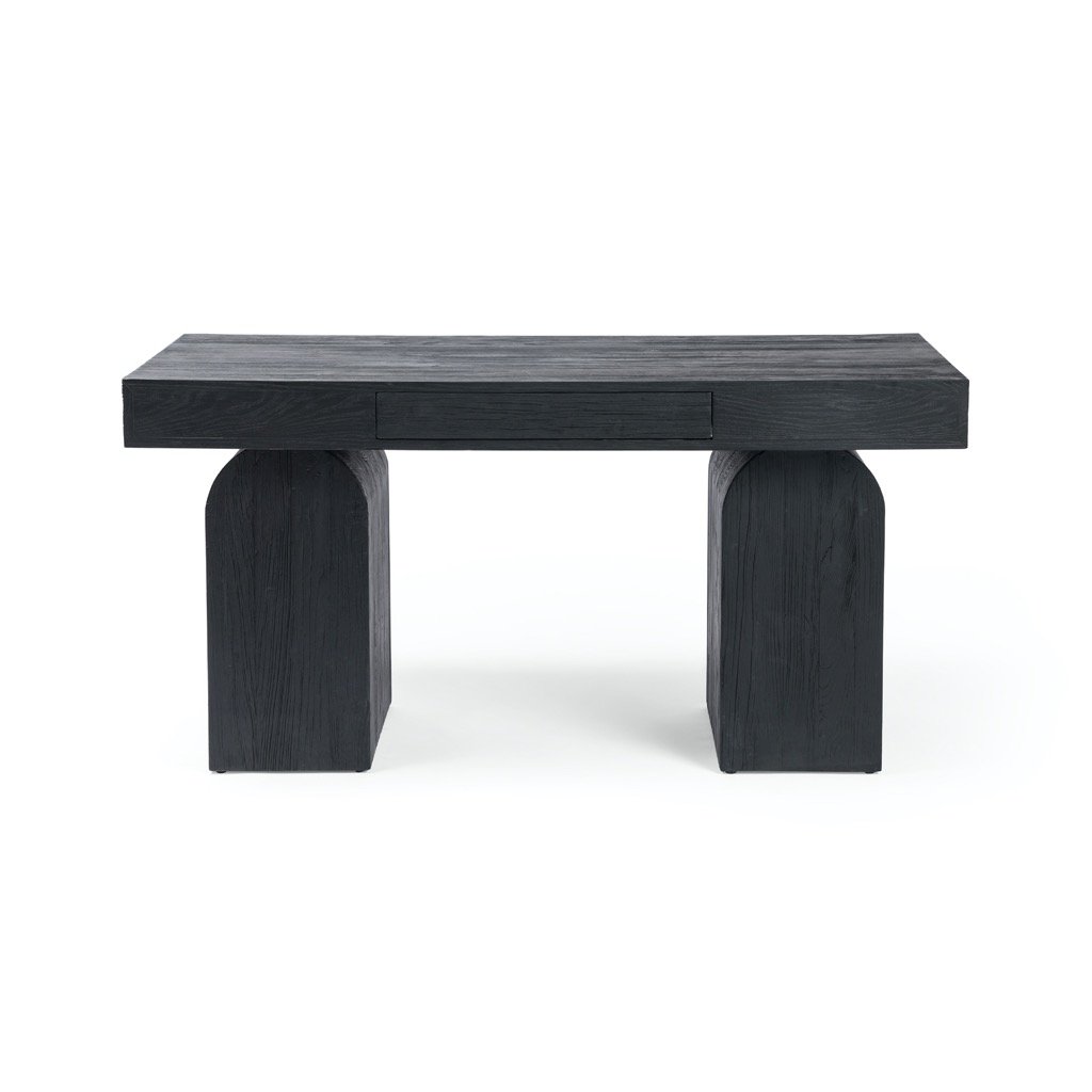 Keane Desk - Black Parawood Writing Desk for Home Office, Study & Workspace | Modern & Stylish Design
