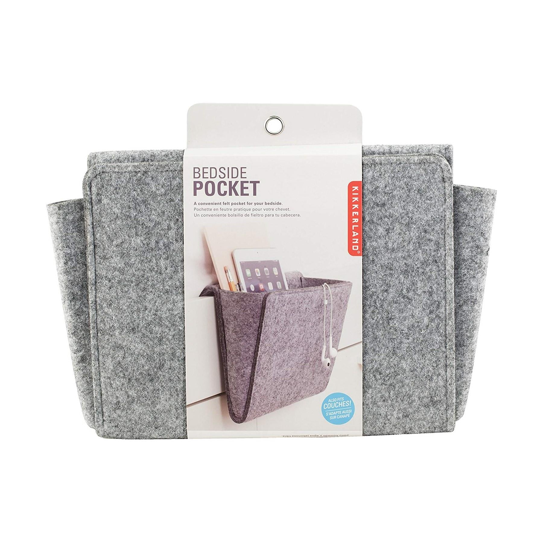 Small Bedside Caddy Organizer - Hanging Storage Pouch for Phone, Glasses, Books & Essentials - Perfect for Bed, Sofa, Car & Travel Use