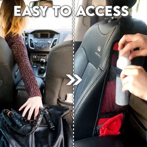 Car Seat Side Organizer - Hanging Storage Bag with Multi-Pockets & Mesh Phone Holder for Cars & Trucks | Perfect for Road Trips, Commuting & Family Travel (Blue)