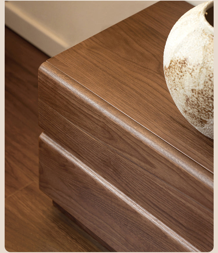 Solid Oak & Black Walnut Wood TV Stand - Rustic Modern Entertainment Center for Living Room, Home Theater & Media Storage