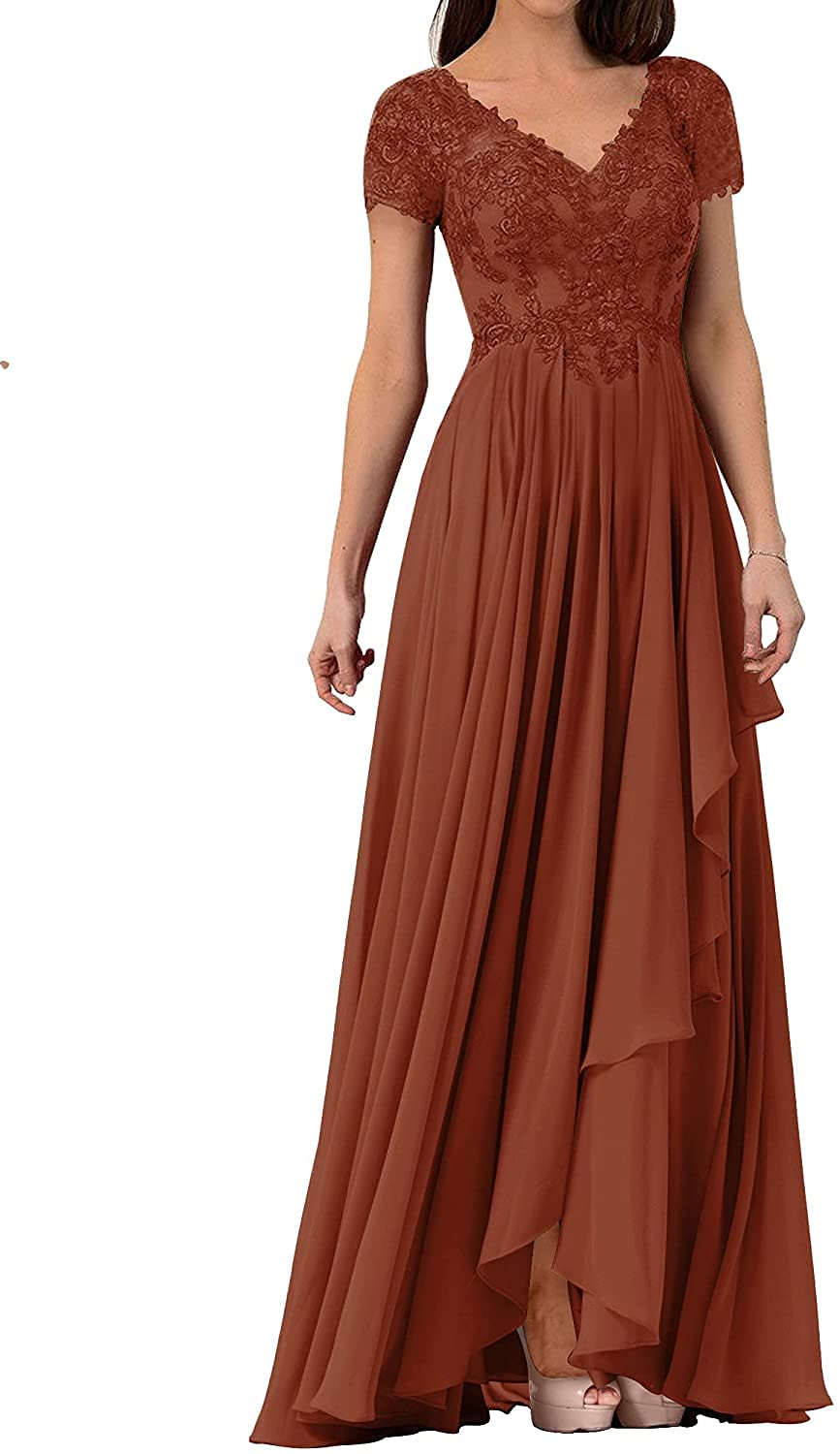 Elegant Mother of The Bride Dresses - Lace Formal Wedding Guest Gowns for Women, V-Neck Chiffon Evening Dress for Weddings, Parties & Special Occasions