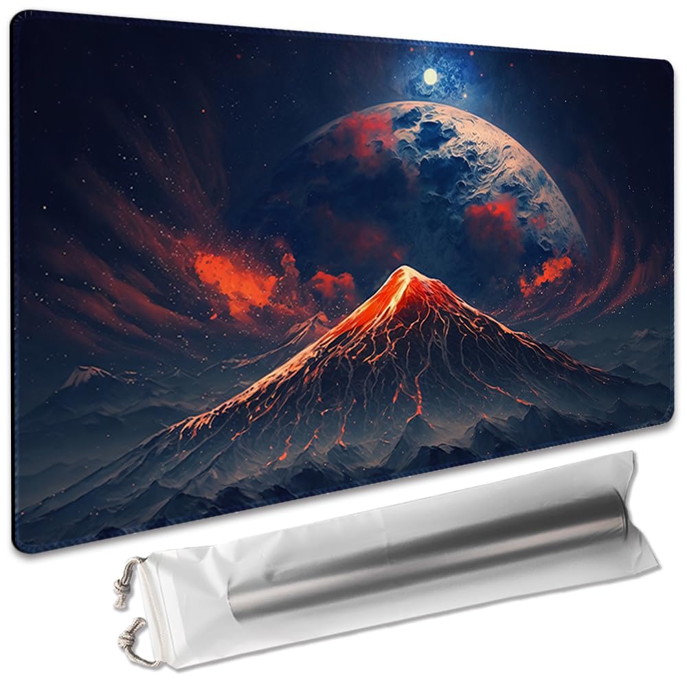 Premium 24x14in TCG Playmat for MTG, OCG, CCG & RPG Games - Non-Slip Mousepad & Desk Mat (MTG3-No Zone) - Perfect for Card Battles, Gaming Sessions & Office Use