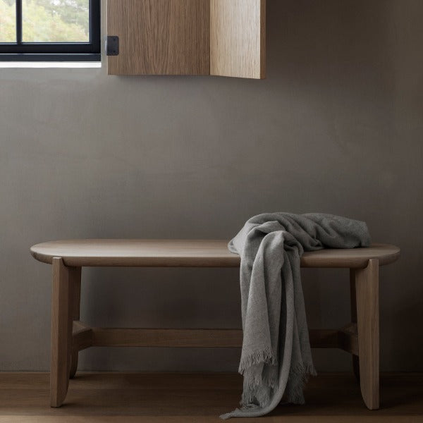 Eli Solid Oak Wood Bench - Handcrafted Rustic Wooden Bench for Living Room, Entryway, or Bedroom - Durable & Stylish Home Furniture for Indoor Use