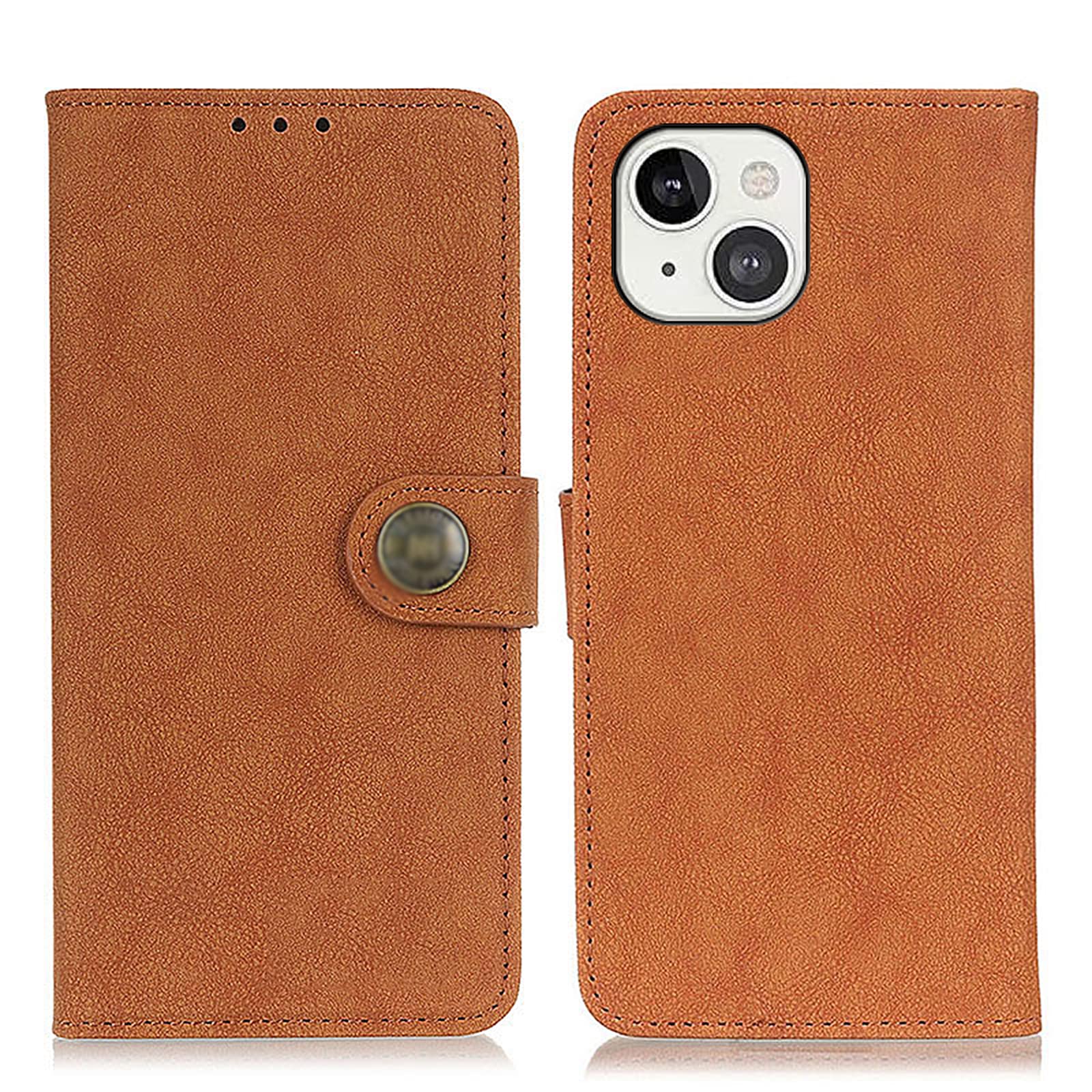 Premium PU Leather Magnetic Flip Stand Wallet Case for iPhone 14/14 Plus/14 Pro/14 Pro Max - Credit Card Holder & TPU Inner Shell - Slim Protective Phone Cover for Men & Women (Brown) - Perfect for Everyday Use, Travel & Business Meetings
