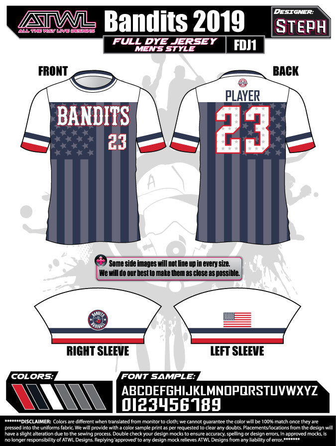 Bandits 13U Baseball Jerseys for Youth Teams - Perfect for Little League Games & Tournaments