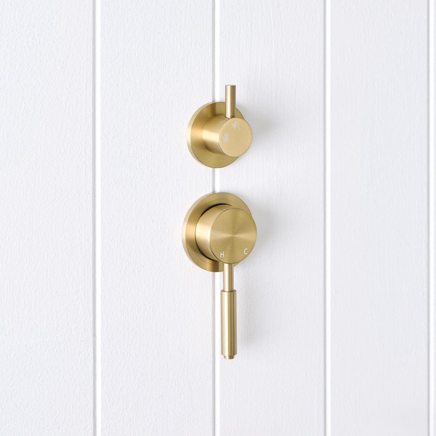 Premium Melbourne Diverter Mixer Tap - Brushed Brass Finish - Perfect for Bathroom & Kitchen Faucet Upgrade | Modern Water Control Solution for Sinks & Showers