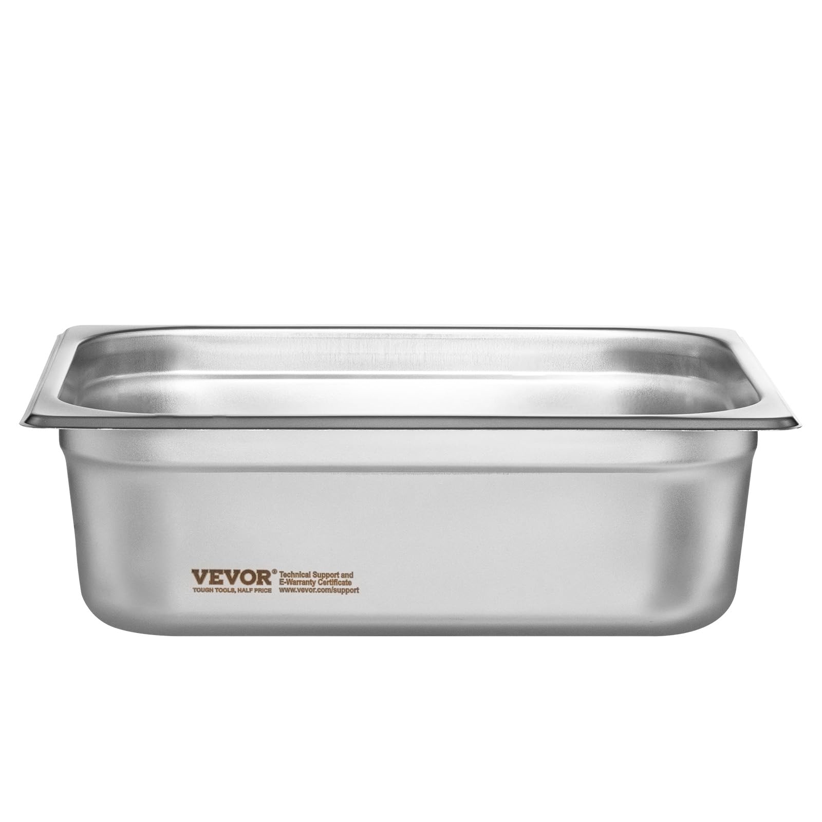 VEVOR 8 Pack Stainless Steel 1/2 Size Hotel Pans with Lids - 0.8mm Thick Commercial Food Pans, 4-Inch Deep Anti-Jam Steam Table Pans for Catering, Buffet, Restaurant & Food Service Storage - Perfect for Commercial Kitchens, Cafeterias, and Catering Businesses
