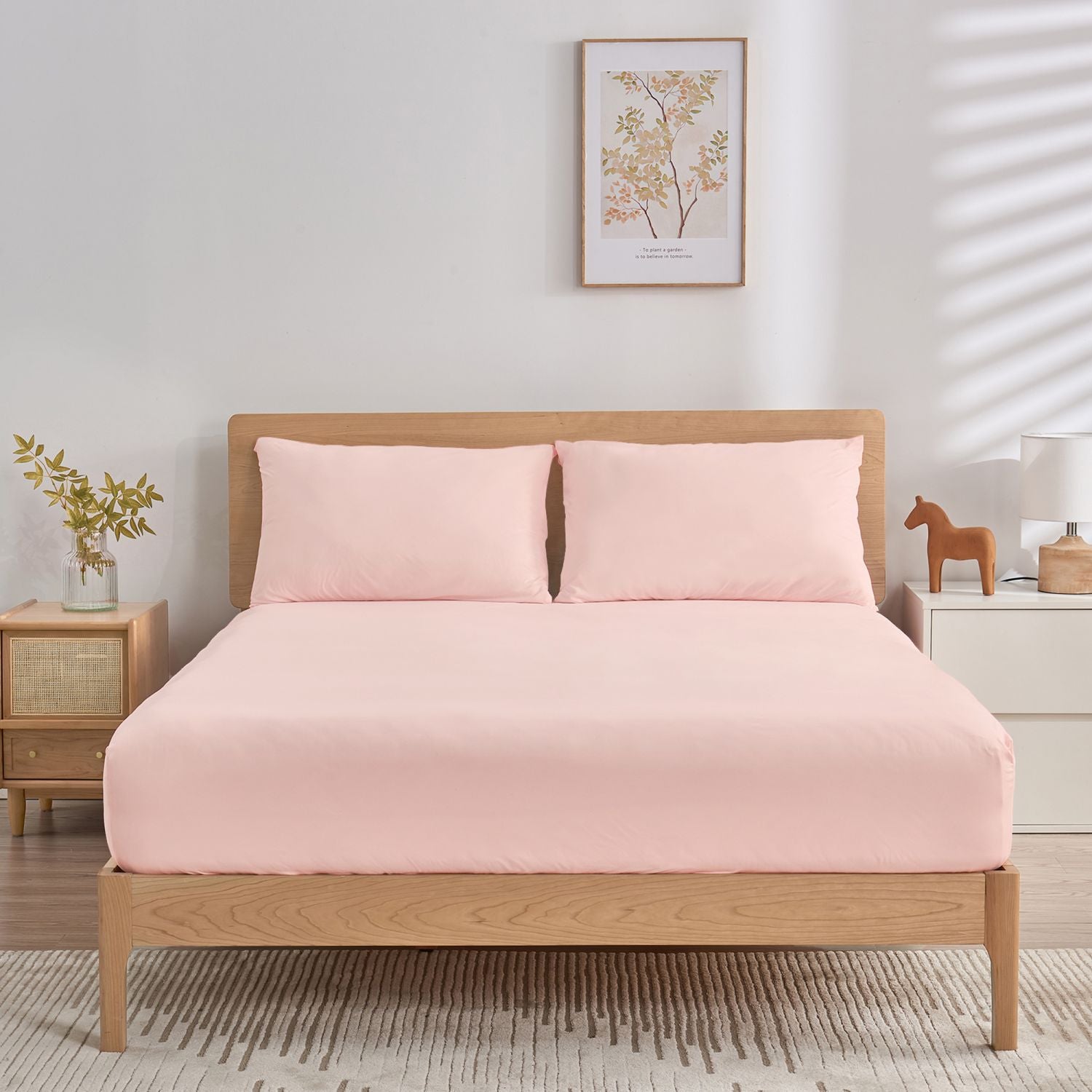 3 Piece Cooling Jersey Knit Sheet Set - Ultra Soft & Breathable Bed Sheets with Deep 12