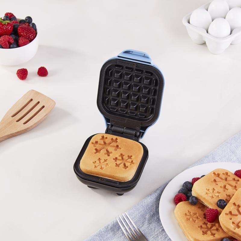 RMWS001GBSD06 Mini Waffle Maker for Snowflake Waffles - Compact Single Serve Breakfast Appliance - Perfect for Home, Dorm & Office Use