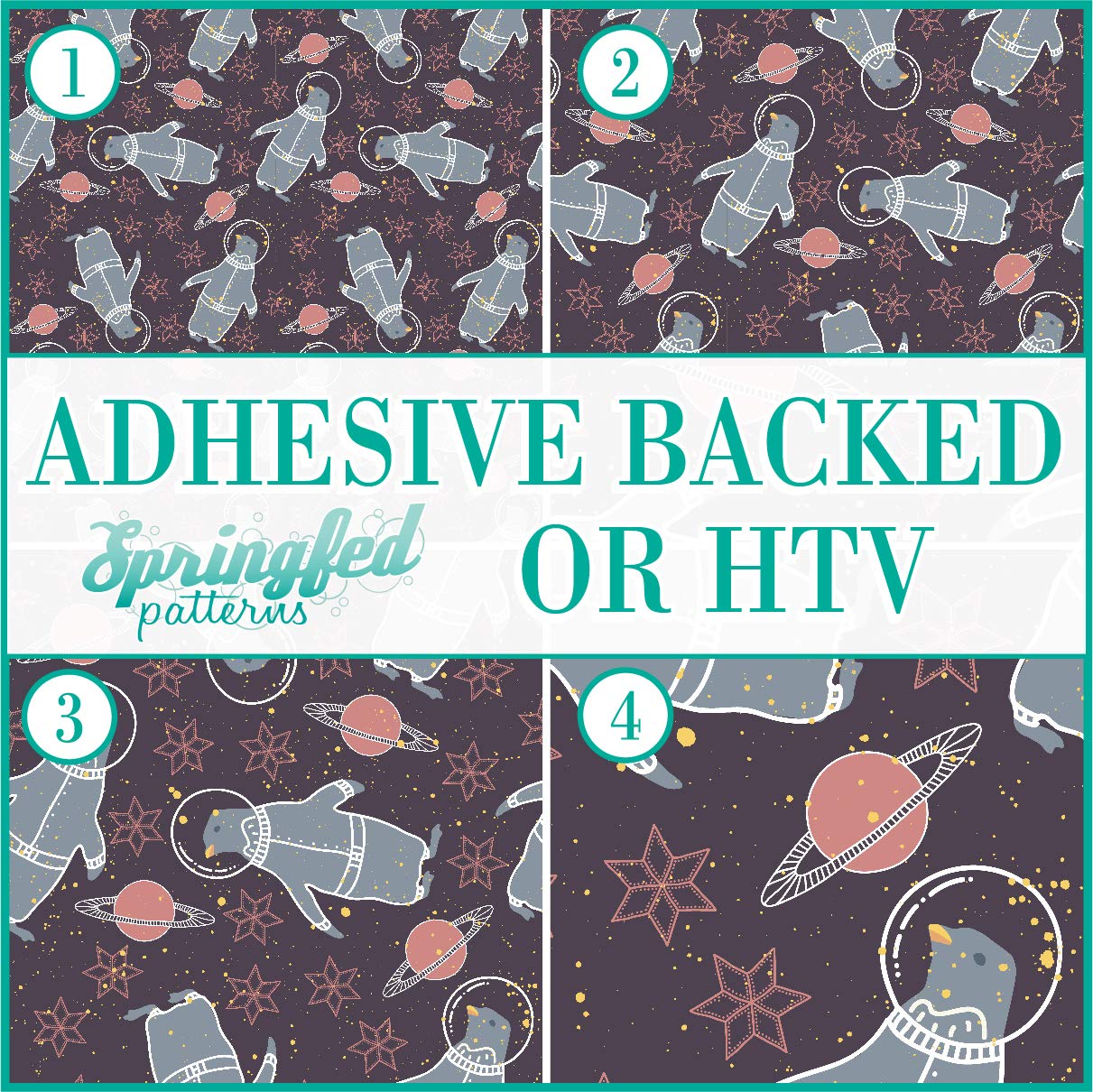ARCTIC SPATTERN #3 Heat Transfer Vinyl or Adhesive Vinyl - Winter Animals Design - Choose Your Size (12x12 in, 24x24 in) - Perfect for DIY T-Shirts, Mugs, Home Decor & Craft Projects