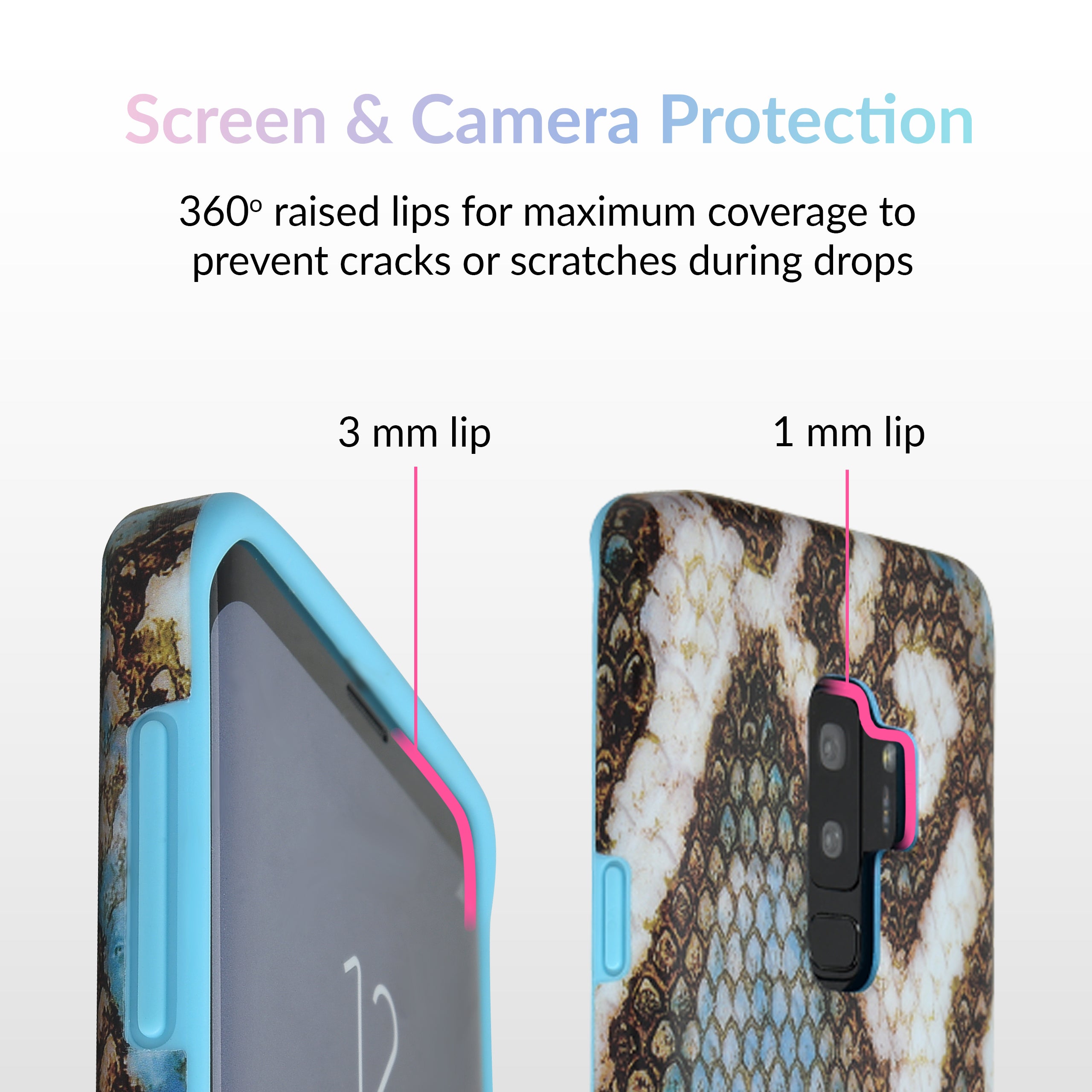 Blue Snakeskin Samsung Galaxy Phone Case - Durable Protective Cover for Galaxy S21/S20/S10 - Stylish & Slim Design for Everyday Use