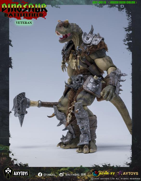 AxyToys 1/12 Scale 7.87 Inch Dinosaur Action Figure - Carnotaurus Warrior Veteran Soldier for Collectors | Battlefield Scenes, Diorama Displays & Toy Photography