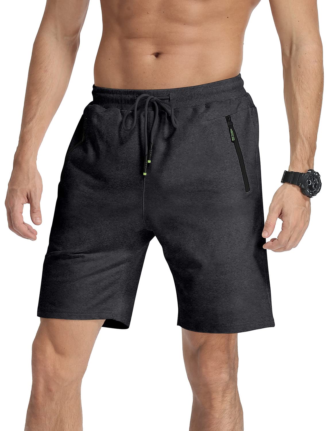 MLANM Men's Casual Summer Shorts with Elastic Waist, Drawstring & Zipper Pockets - Lightweight Beach Shorts for Swimming, Travel & Outdoor Activities