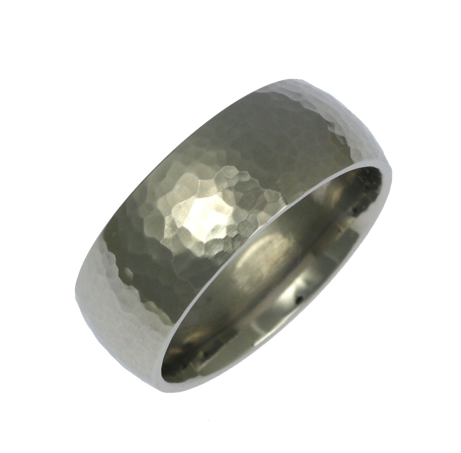 8mm Hammered Comfort Fit Stainless Steel Men's Wedding Band Ring - Durable & Hypoallergenic Jewelry for Grooms, Anniversary Gifts & Everyday Wear