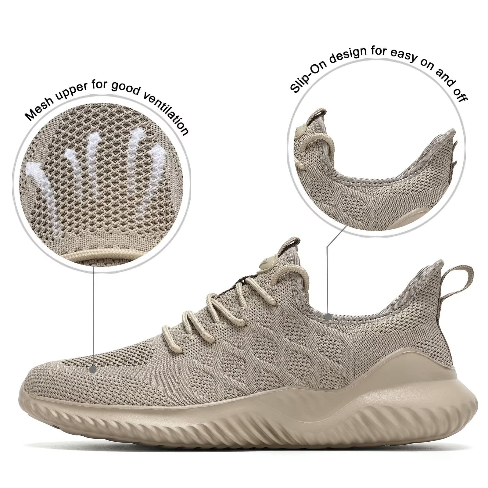 Men's Slip-On Running Shoes - Lightweight Breathable Mesh Tennis Walking Sneakers for Casual, Work & Sport | Perfect for Gym, Jogging & Daily Wear
