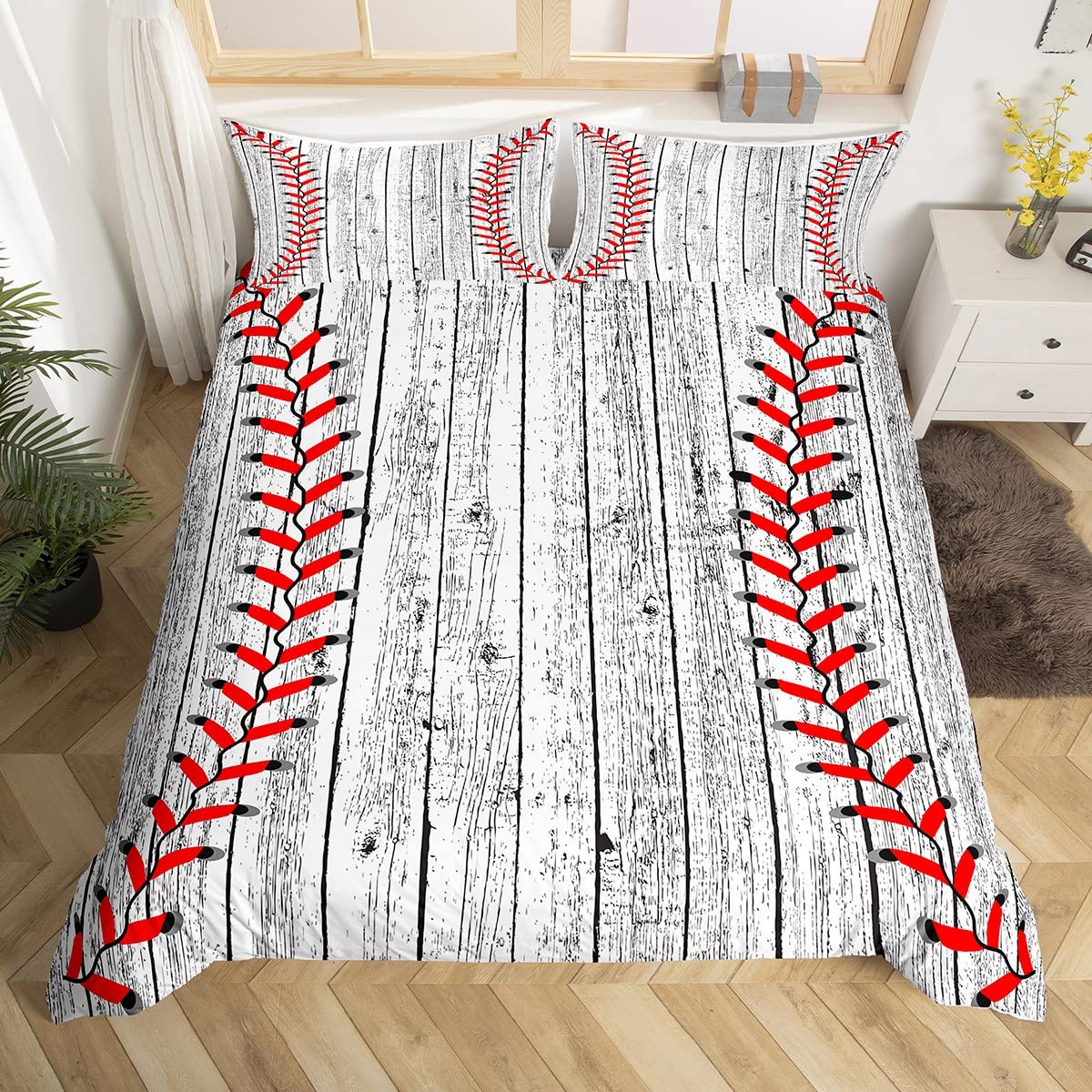 Baseball Bedding Set - Soft Duvet Cover for Boys, Girls, Teens & Adults - Twin Size with Zipper Closure - Sports Themed Comforter Cover for Baseball Lovers - Perfect for Kids' Rooms, Game Day Decor & Sports Fan Gifts