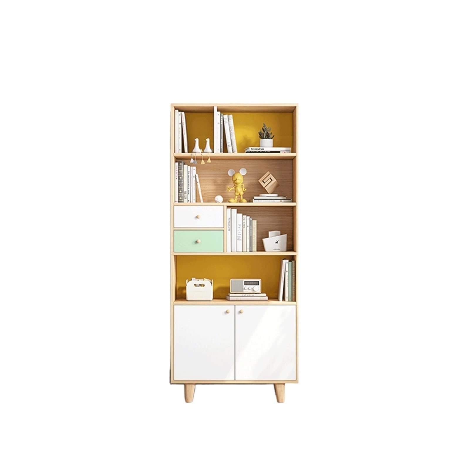 TOMYEUS 240x30x180CM Floor Bookcase - Wall Mounted Living Room Storage Cabinet with Assembly, Perfect for Home Office, Study Room & Bedroom Organization