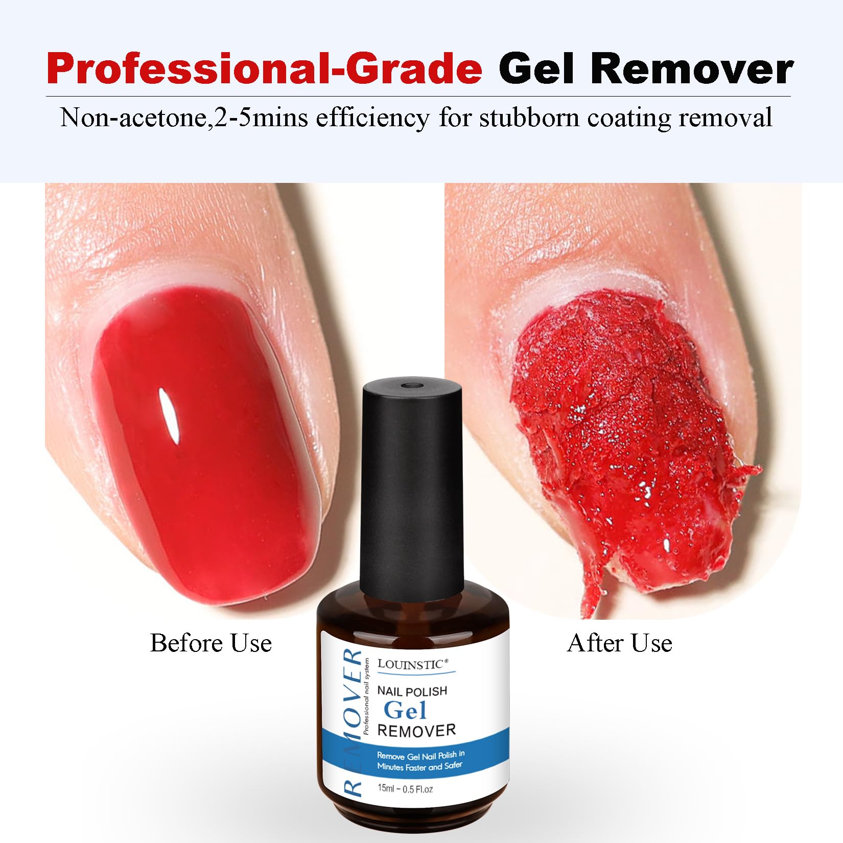 Professional Gel Nail Polish Remover Kit - 2 Manicure Tools & Nail File Included, No Soak or Wrap Needed for Quick At-Home Removal | Perfect for DIY Nail Care, Salon-Style Results & Gel Polish Maintenance