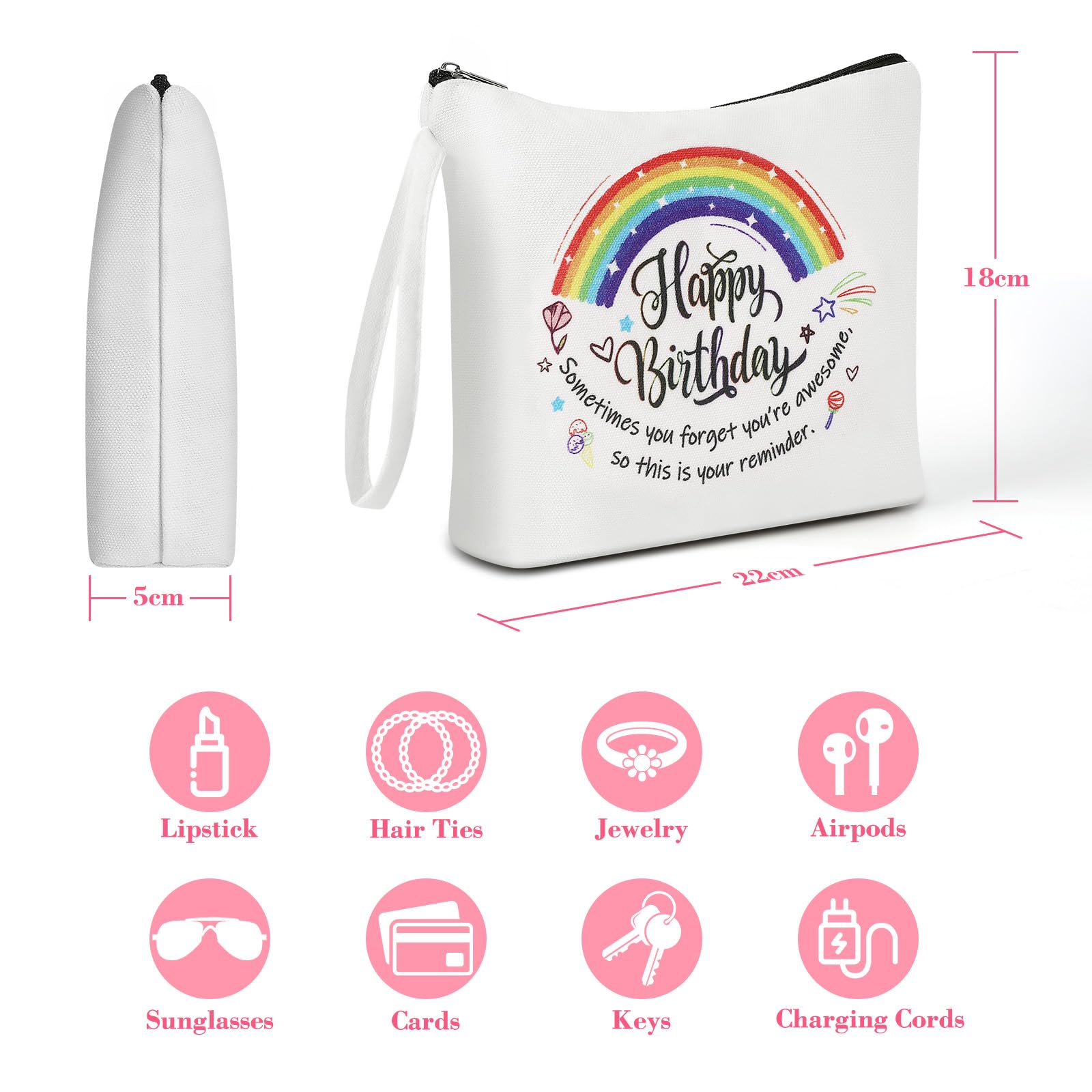 Stylish Canvas Makeup Bag for Women - Perfect Travel Cosmetic Organizer & Birthday Gift for Mom, Friend, and Family - Ideal for Daily Use, Travel, and Gifting