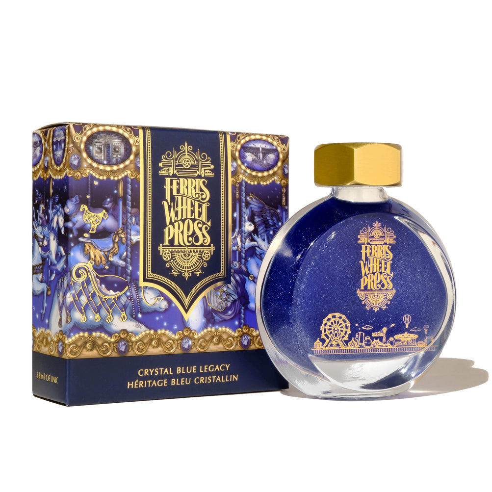 38ml Crystal Blue Legacy Ink - Premium Fountain Pen Ink for Calligraphy, Writing & Art - Smooth Flow, Vibrant Color - Ideal for Journals, Letters & Creative Projects