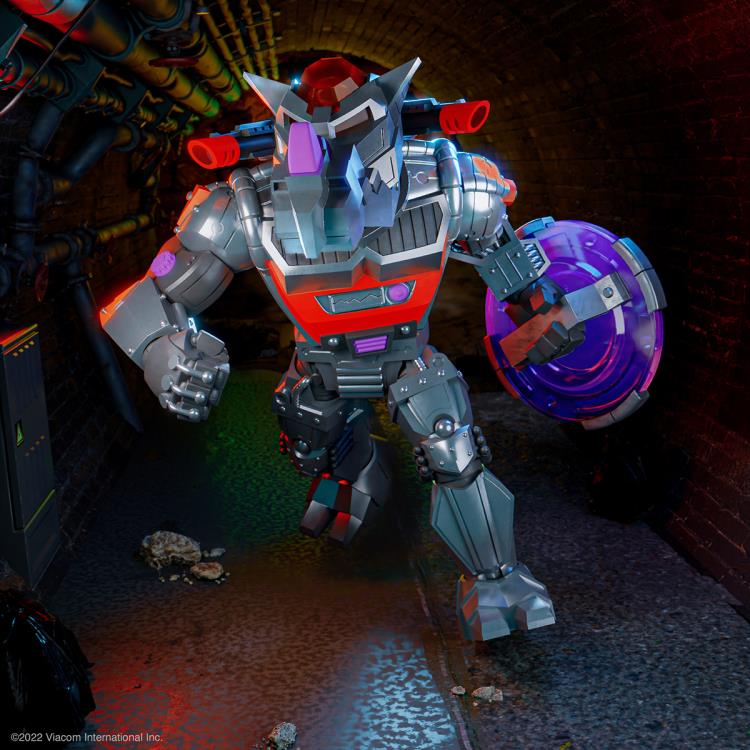 Super7 Teenage Mutant Ninja Turtles Ultimates! Robot Rocksteady Action Figure - Collectible TMNT Toy for Fans & Display, Perfect for Home Decor, Office Display, and TMNT Collections