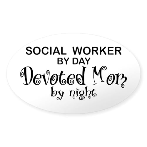 Clear - Social Worker Devoted Mom Oval Sticker