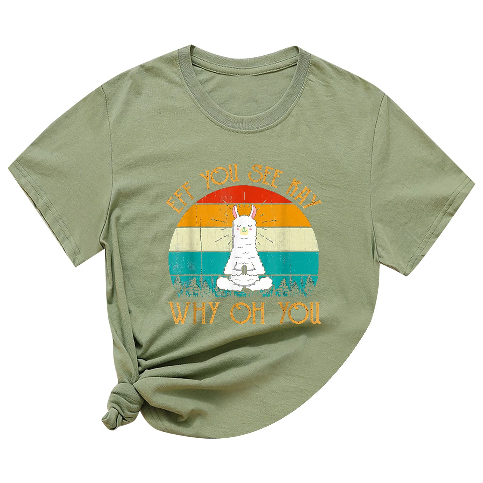 Bidobibo Vintage 70s Hawaiian Print T-Shirts for Women & Teen Girls - Summer Short Sleeve Aesthetic Blouses for Beach, Vacation & Casual Wear