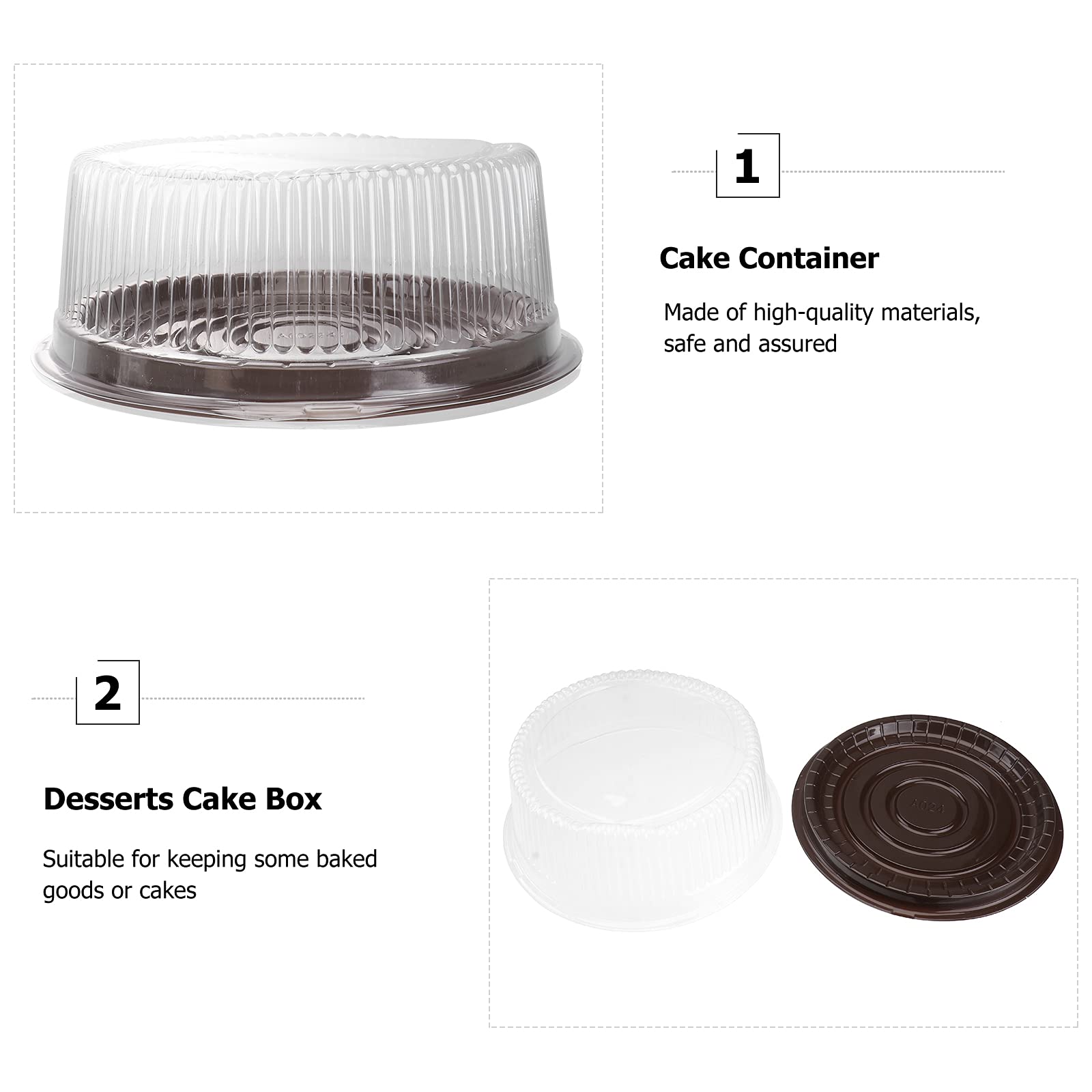 DOITOOL 10PCS 8-Inch Clear Plastic Cake Boxes - Disposable Transparent Pastry Containers for Cupcakes, Mooncakes, Desserts | Perfect for Bakery, Party Favors, Gift Packaging