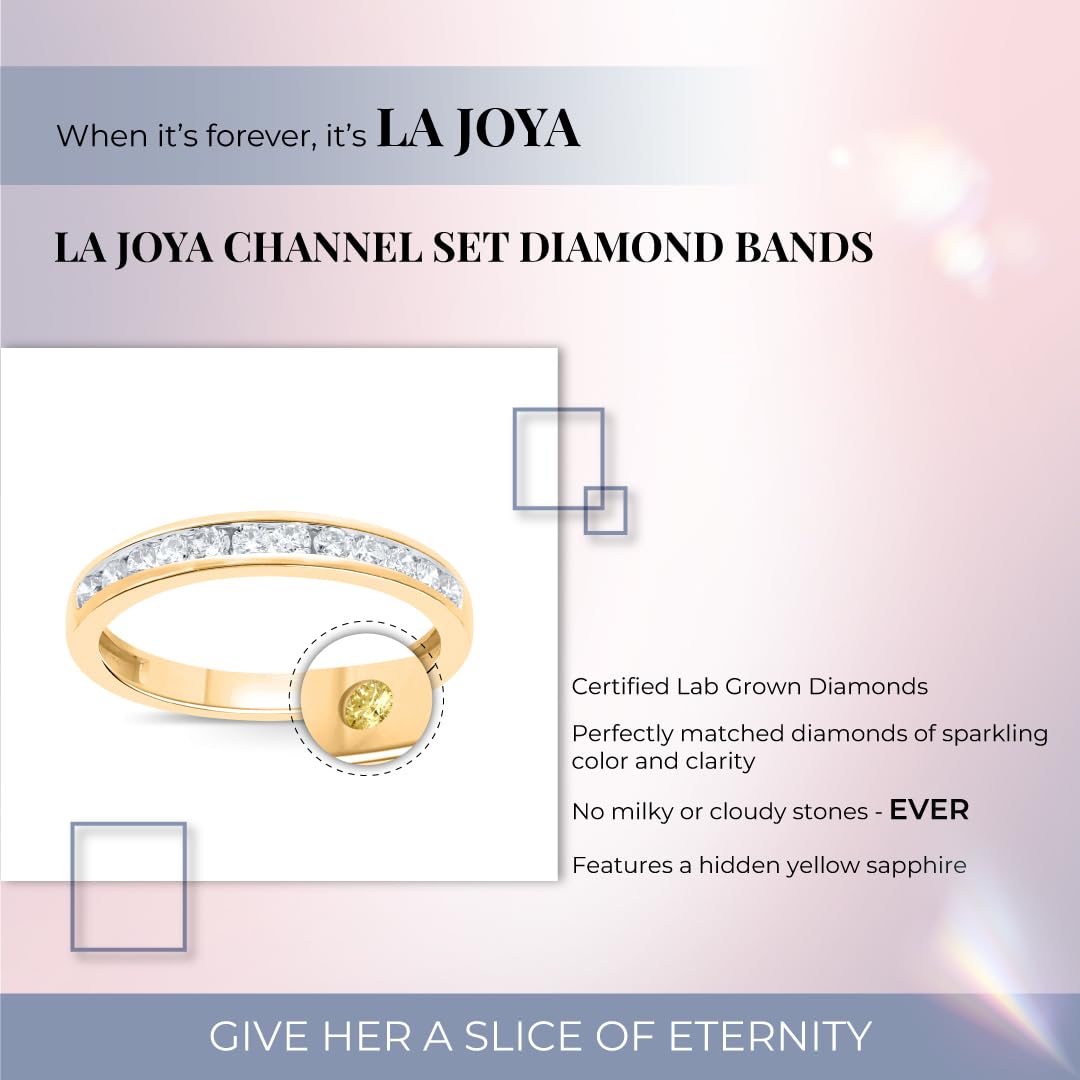 Lab Grown Diamond Wedding Rings for Women - 10K Yellow, White & Rose Gold Certified (1/6-1/2 Carat) Channel Set Diamond Anniversary & Wedding Bands | Perfect for Proposals, Engagements & Special Occasions