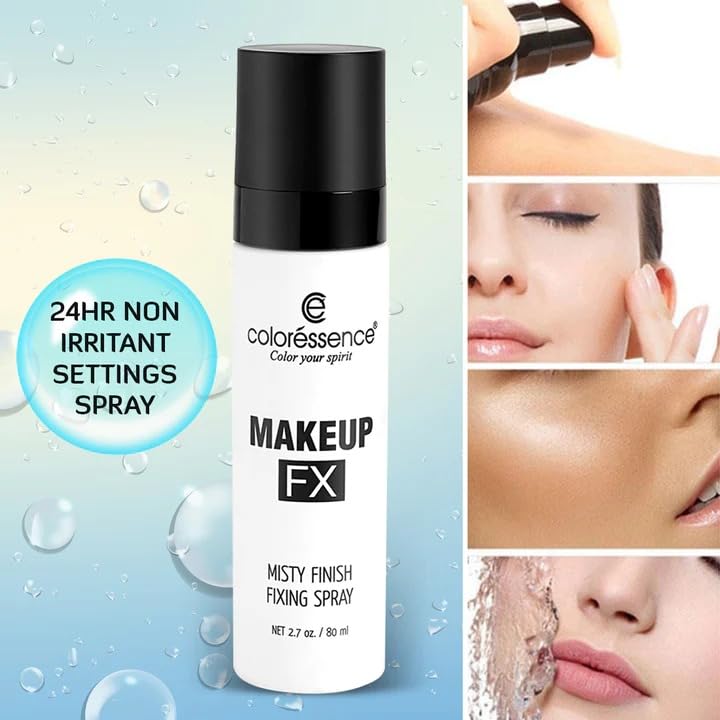 COLORESSENCE FX Misty Finish Makeup Setting Spray - Hydrating, Oil Control & Long Lasting Makeup Fixer with Niacinamide (80ml) | Perfect for Daily Wear, Special Occasions & Hot Weather