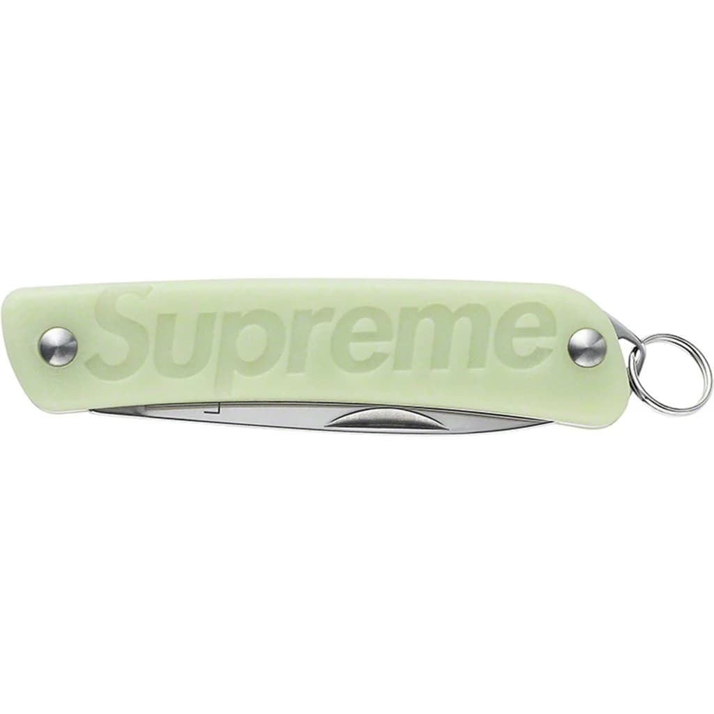 Supreme Boker Glow in the Dark Keychain Knife - Green Tactical Pocket Knife with Keychain for Outdoor, Camping, Hiking & Emergency Use