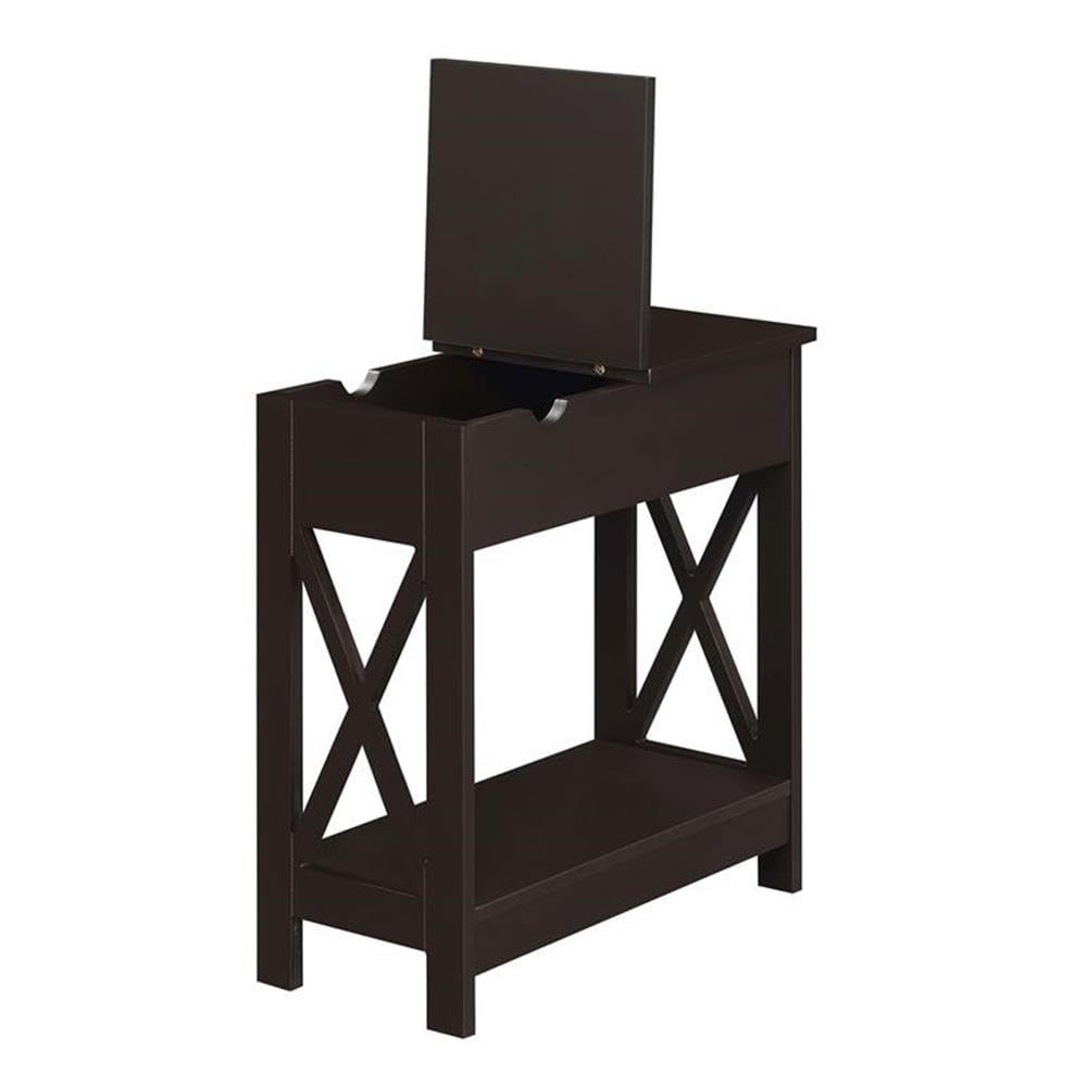 Premium Espresso Finish End Tables with Built-in USB Charging Station - Set of 2 Modern Side Tables for Living Room, Bedroom or Office