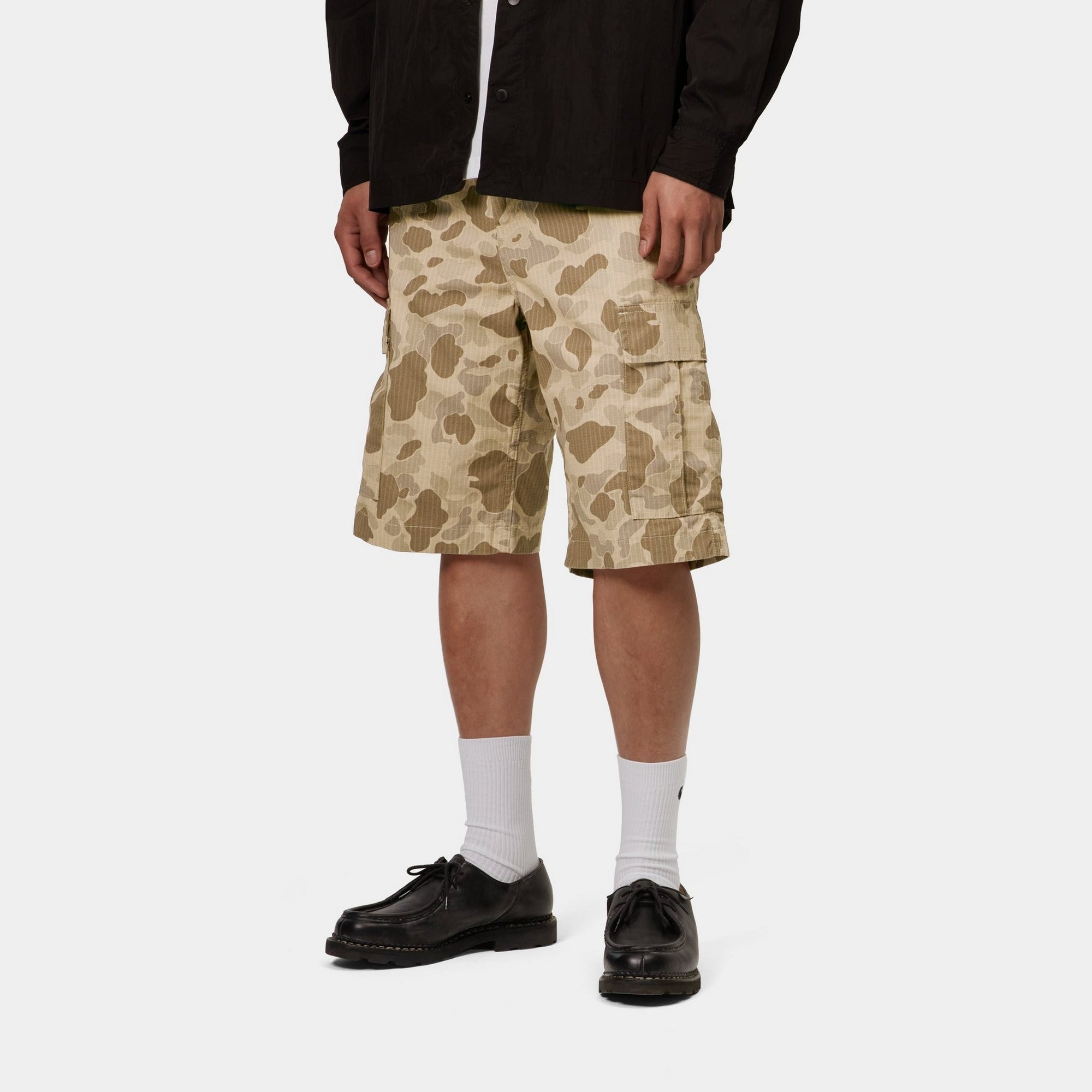 Men's Regular Fit Cargo Shorts - Garment Dyed Desert Duck Camo | Durable Outdoor Work & Hiking Shorts for Men | Casual Summer Adventure Wear