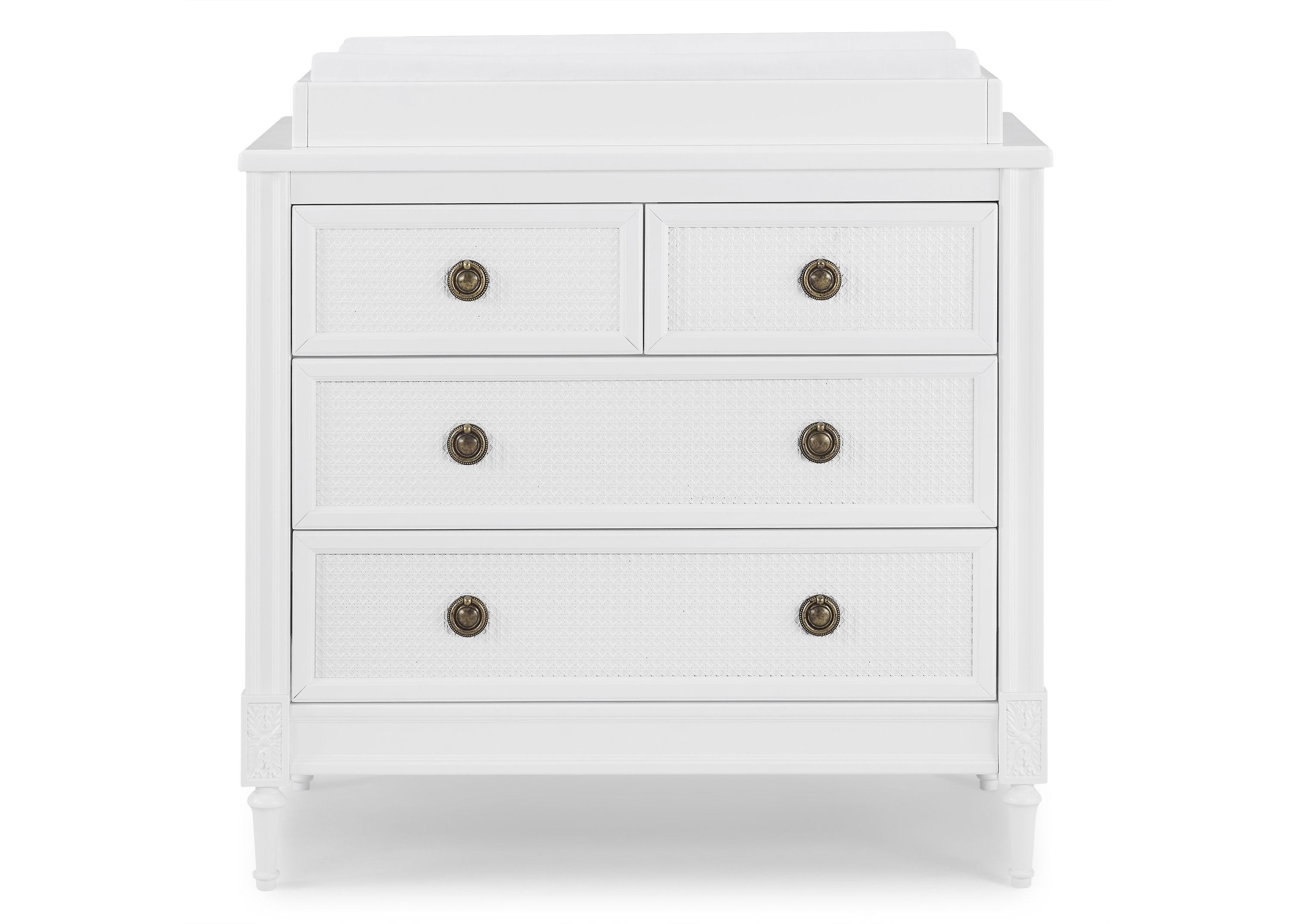 Madeline 4 Drawer Dresser with Changing Top - White Nursery Dresser with Changing Table for Baby Room Organization & Storage - Perfect for Newborn Essentials & Toddler Clothes
