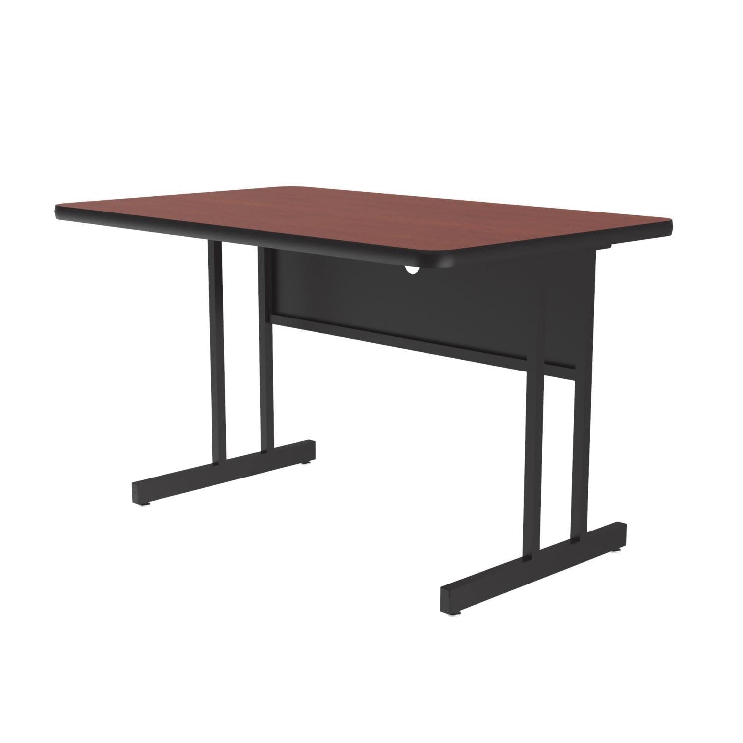 Ergonomic Ws3048-21 High Pressure Computer Desk - Adjustable Height Workstation in Cherry Finish for Home Office & Gaming Setup