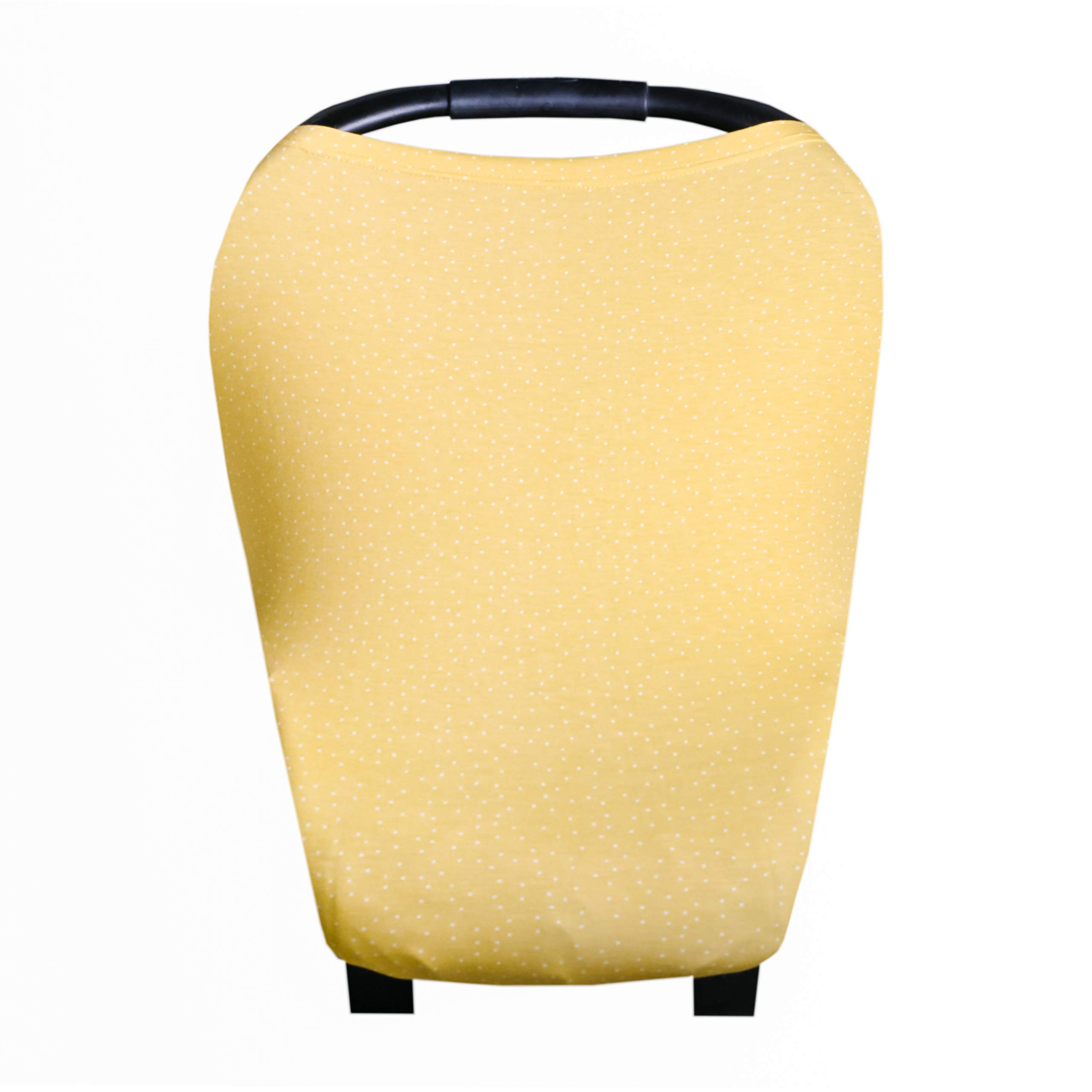 Copper Pearl Multi-Use Baby Cover for Car Seat, Nursing & Stroller - Stretchy Rayon Fabric, Yellow, All-Season Infant & Newborn Essentials - Perfect for Travel, Shopping & Outdoor Protection