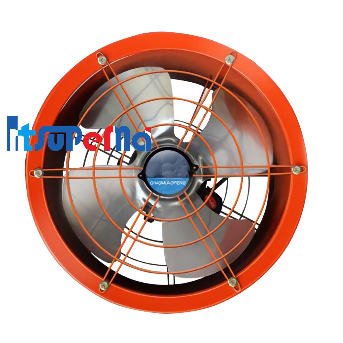 INTSUPERMAI 10 Inch Explosion-Proof Axial Fan - 220V 1400RPM Industrial Ventilation Fan for Kitchen, Warehouse & Workshop | Wall Mounted Tube Axial Flow Fan with Cylinder Pipe Design | Window Exhaust & Draft Fan for Commercial & Home Use