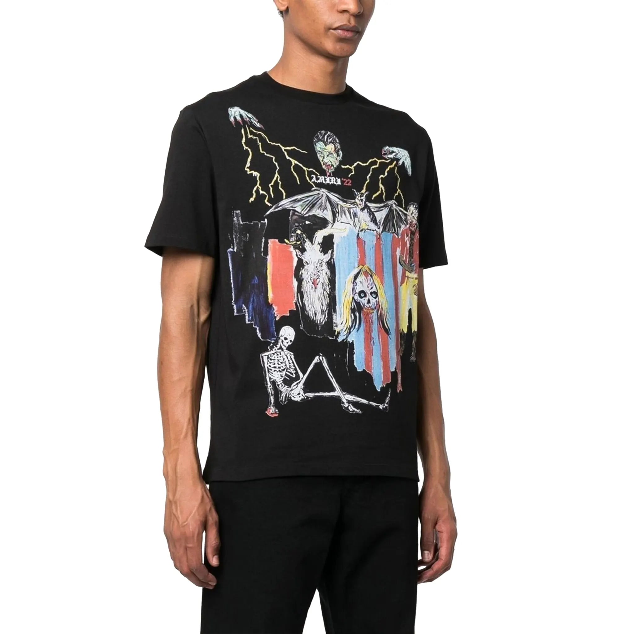Amiri Wes Lang Blood 38' Black Graphic T-Shirt for Men - Streetwear Fashion & Casual Wear