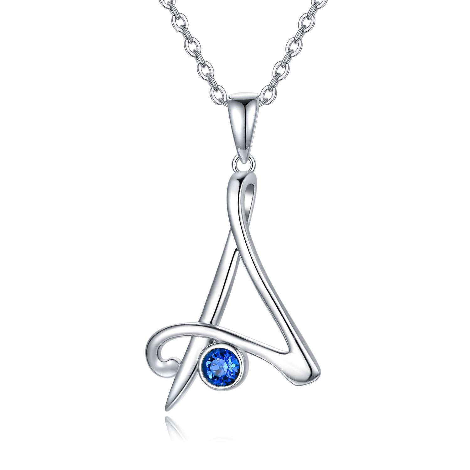WINNICACA Personalized Initial Necklace for Women - 925 Sterling Silver Letter Pendant with Birthstone, Custom A-Z Name Jewelry | Thoughtful Christmas, Birthday Gifts for Her, Daughter, Wife | Perfect for Anniversaries, Valentine's Day & Special Occasions