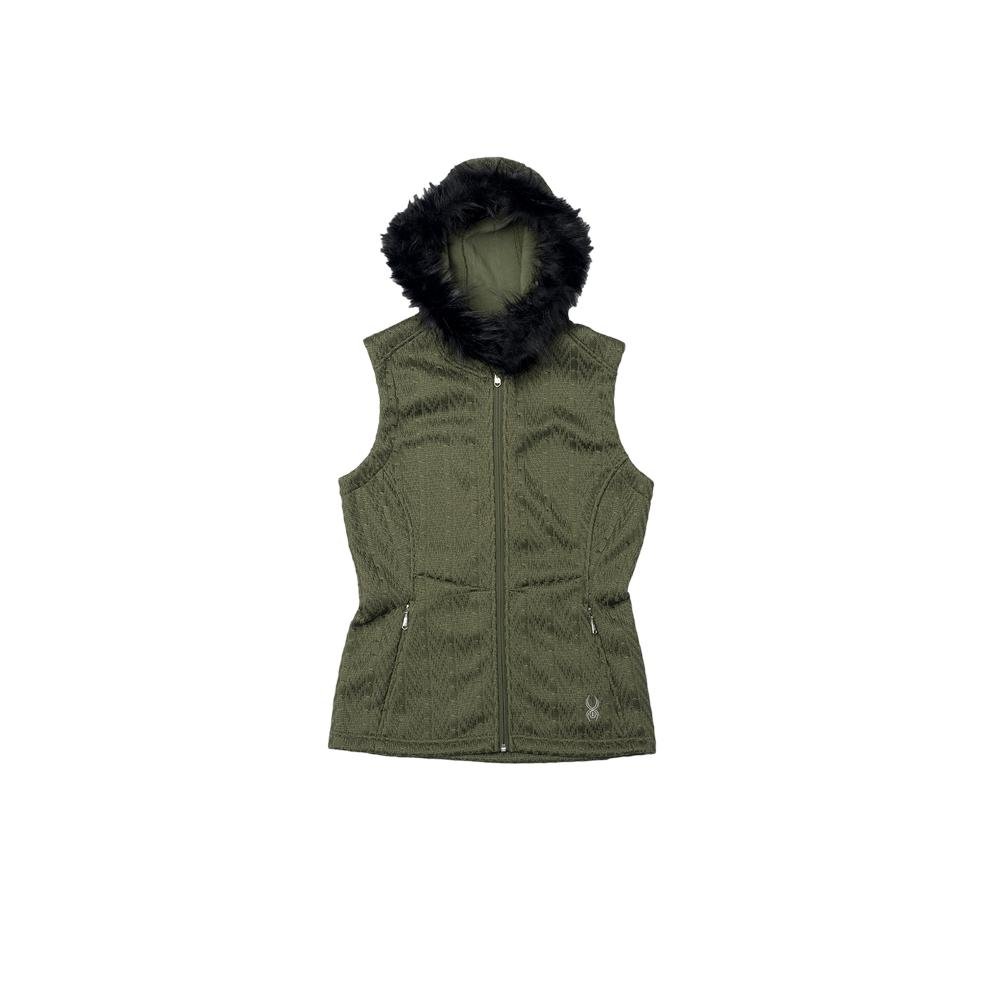 Spyder Women's Cable Core Sweater Vest - Warm Fleece Lined Hooded Pullover for Skiing, Hiking & Winter Outdoor Activities