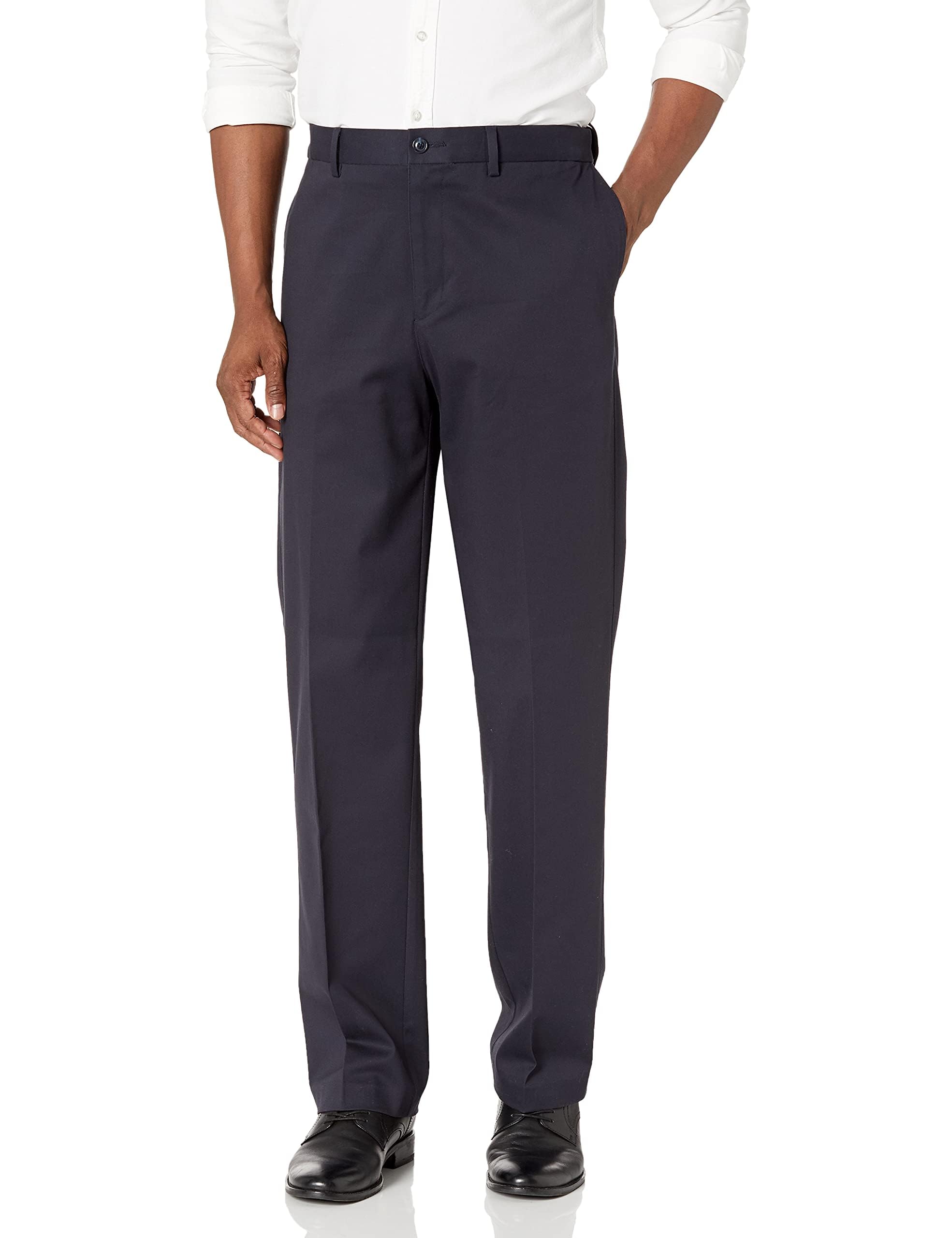 Savane Men's Ultimate Performance Stretch Chino Pants - Expandable Waist, Wrinkle Resistant, Comfort Fit (Big & Tall Sizes Available) - Perfect for Office, Travel & Casual Wear