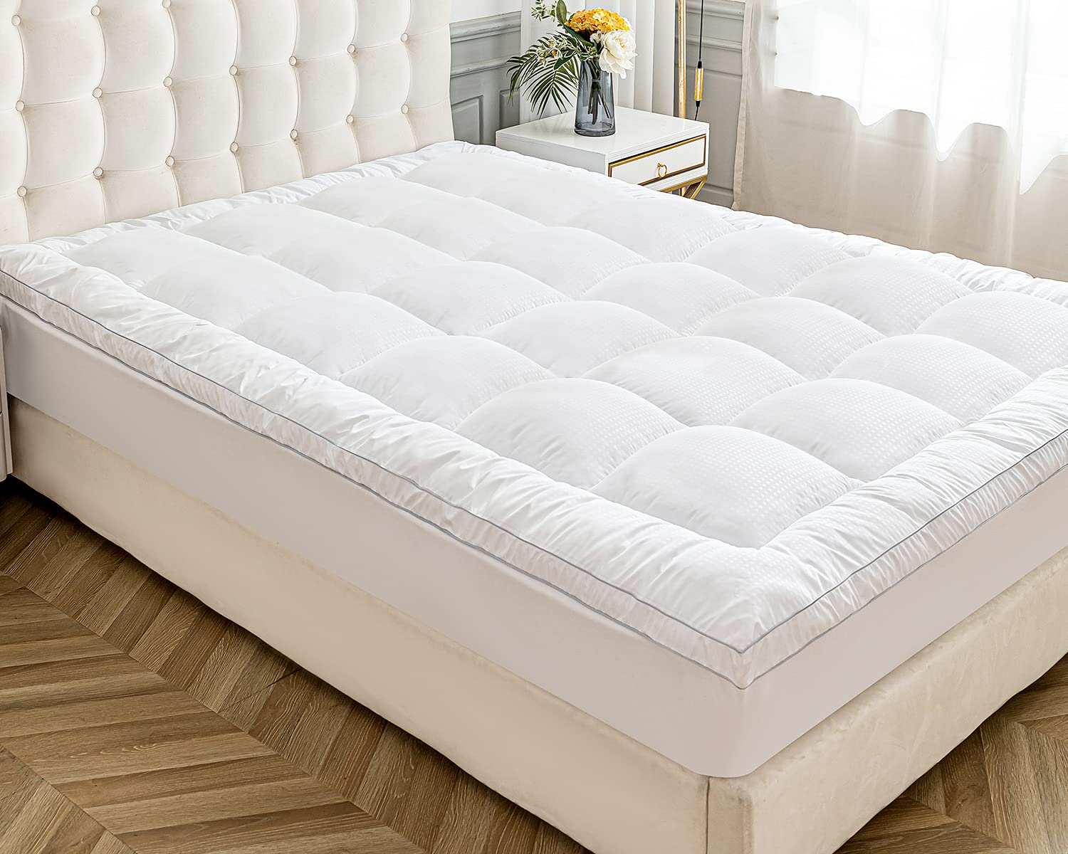 Premium Sunsle Extra Thick Mattress Topper - Full Size Cooling Mattress Pad Cover with 700GSM Down Alternative Fill, 18