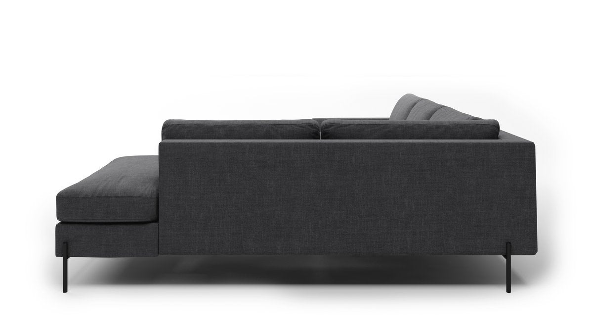 Stylish Catwalk Sectional Sofa with Bumper - Modern L-Shaped Couch for Living Room, Family Room & Home Theater