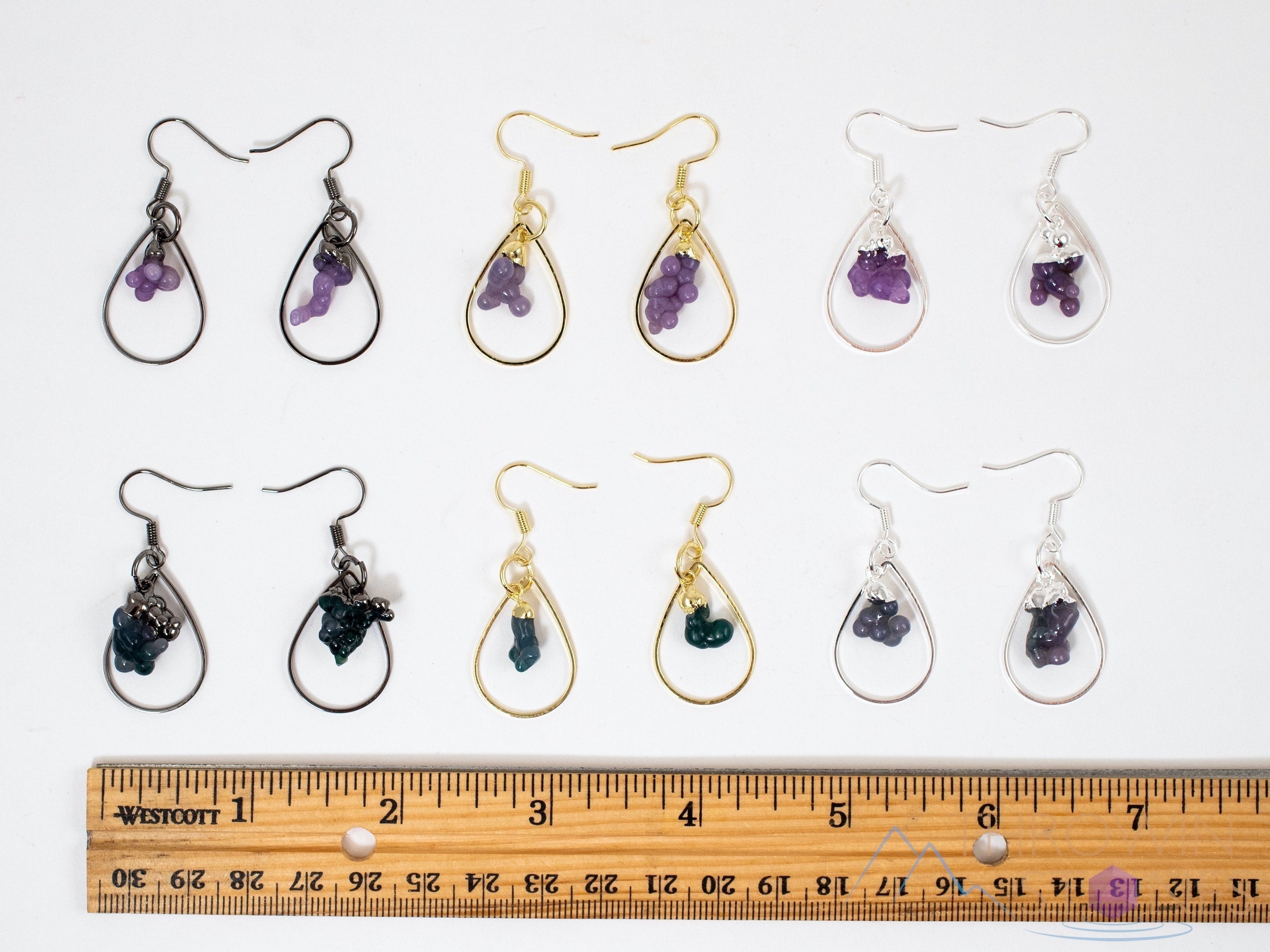 Grape Agate Crystal Teardrop Hoop Earrings | Natural Gemstone Dangle Earrings | Handmade Boho Jewelry for Women | Perfect for Weddings, Parties & Everyday Wear (E1795)