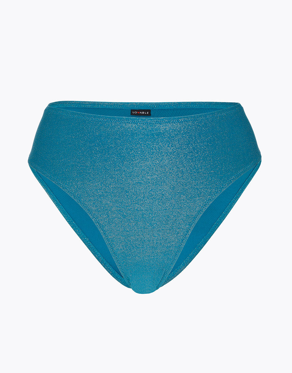High Waist Plain Lurex Microfiber Swimsuit - Ottanio | Perfect for Beach Vacations, Pool Parties & Summer Getaways