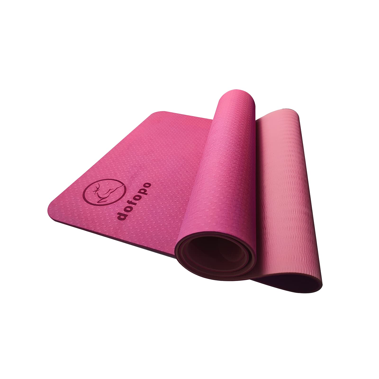 DOFOPO Non-Slip TPE Yoga Mat - Eco Friendly Pilates Exercise Mat with Carry Strap | Home & Gym Workouts