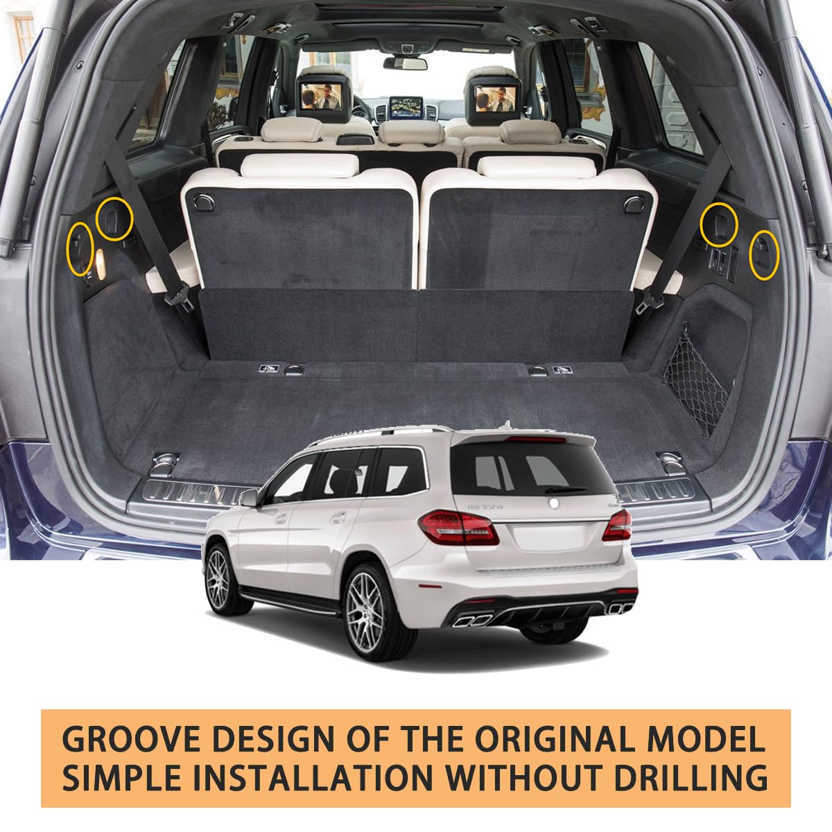 Premium Retractable Cargo Cover for 2013-2020 Mercedes-Benz GLS-Class & AMG GLS 63 SUV - Trunk Security Shade Protector for Luggage & Valuables - Perfect for Road Trips, Shopping & Outdoor Adventures